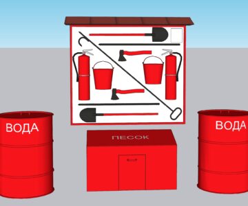 3D модель Типовой пожарный щит в комплекте