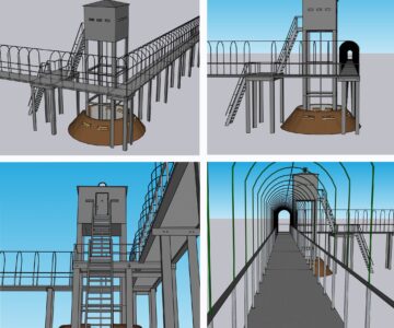 3D модель Караульная (сторожевая)вышка и тропа часового объектов 1 и высшей категории охраны