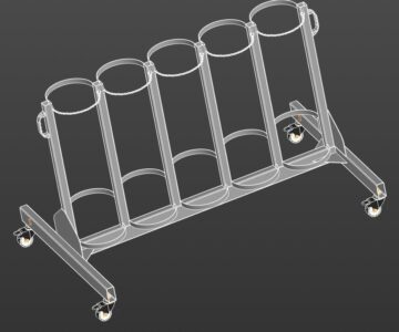 3D модель Кассета передвижная для 5-ти газовых баллонов