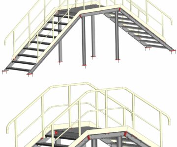 3D модель Мостики переходные 2-х видов h=934 и h=1934(ширина 1200мм)