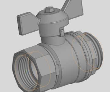 3D модель Кран шаровый DN25 PN40