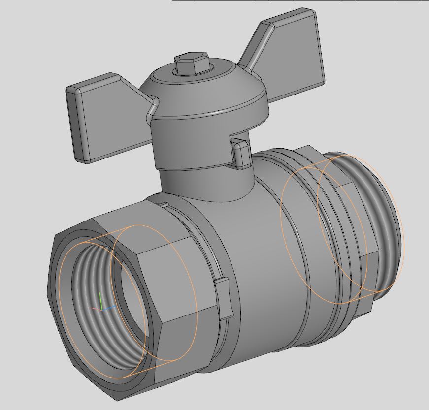 3D модель Кран шаровый DN25 PN40