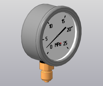 3D модель Манометр ТМ320-Р20.00(0..25MPa)G1/4.1,5