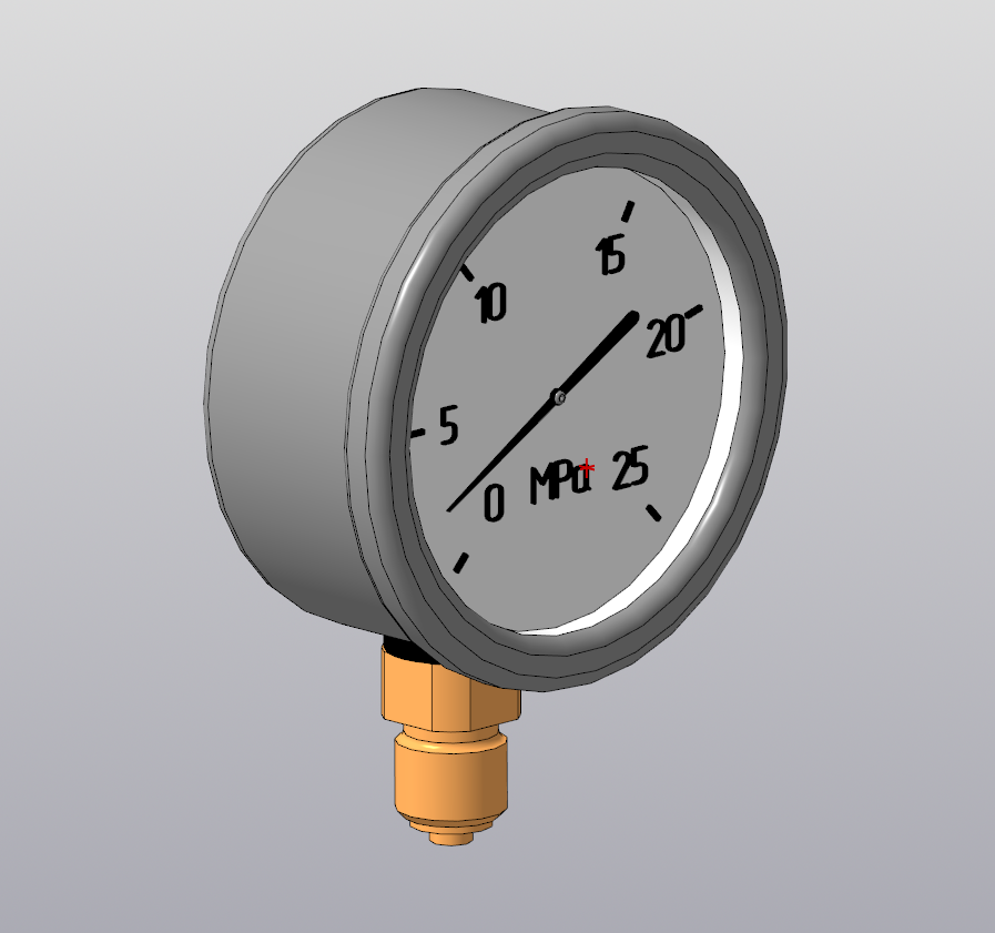 3D модель Манометр ТМ320-Р20.00(0..25MPa)G1/4.1,5