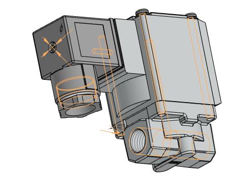 3D модель Клапан электромагнитный SCMVXE2240L-02F-2D1