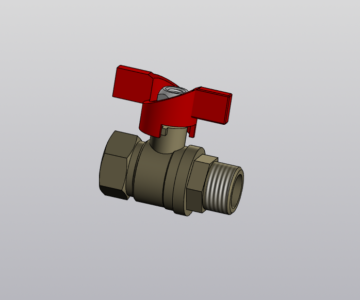 3D модель Кран шаровый PN16 Дн15