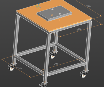 3D модель Стол передвижной на колесах для установки сверлильного станка