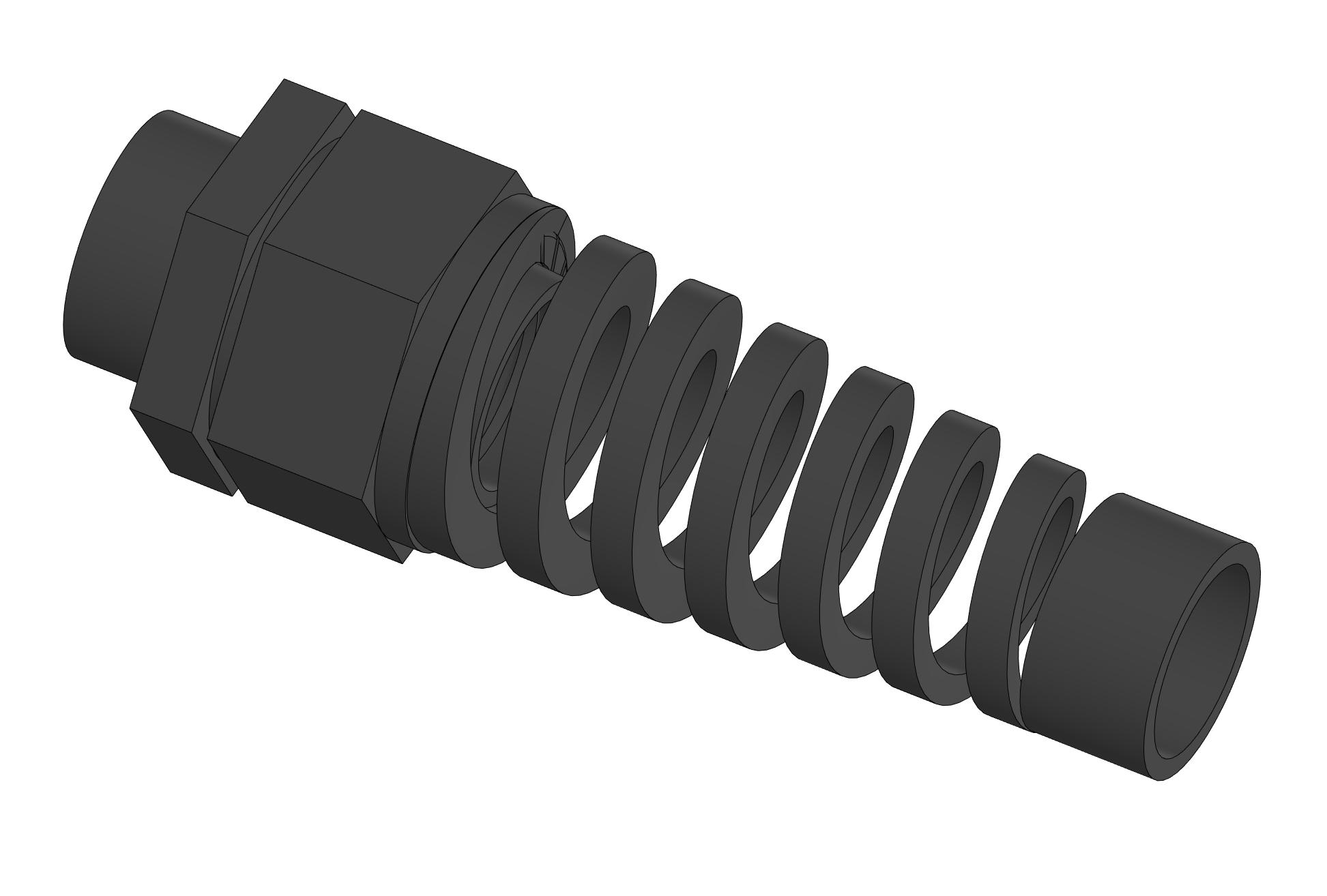 3D модель HSK-F-M25B - втулка кабельная - кабельный ввод, нар. Mх1.5