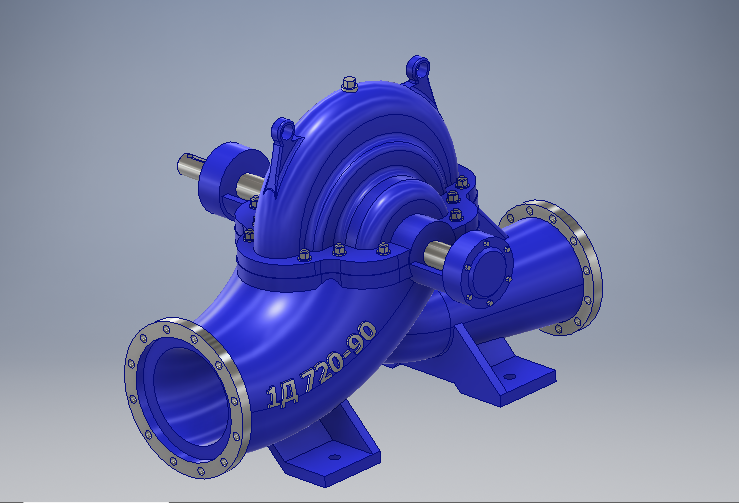 3D модель Насос центробежный двухстороннего входа типа "Д"