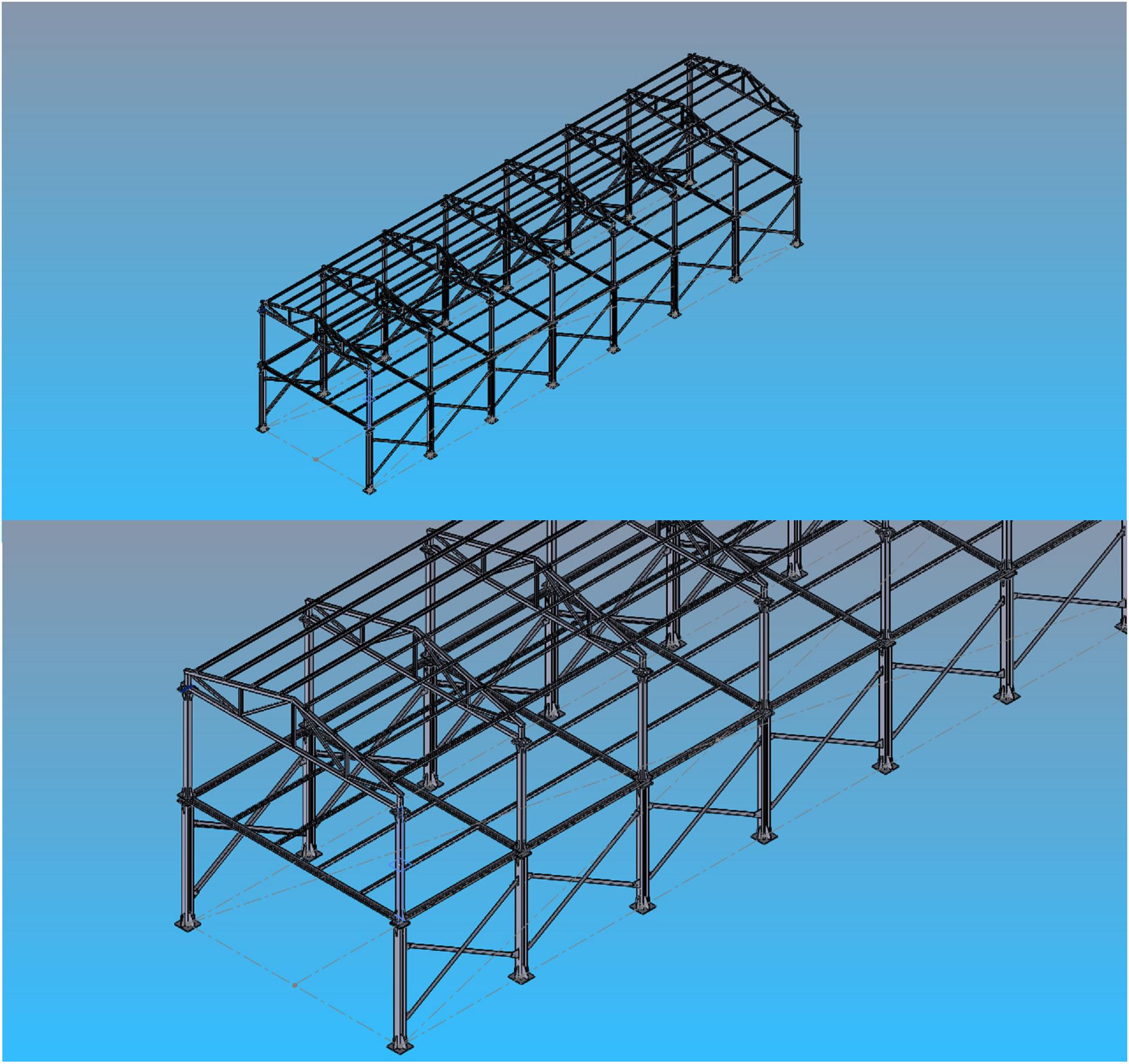 3D модель Металлоконструкция (каркас) здания