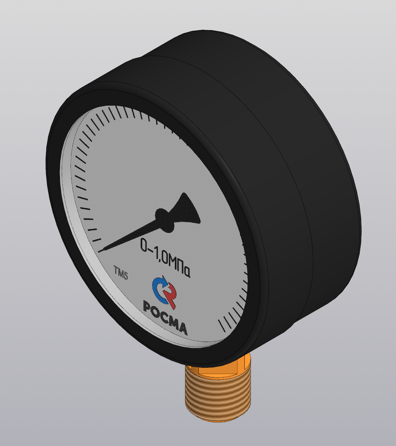 3D модель Манометр ТМ-520Р.00 (0-0,6МПа) G1-2, Росма