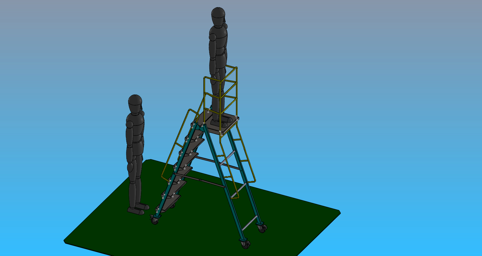 3D модель Передвижная лестница для технического обслуживания