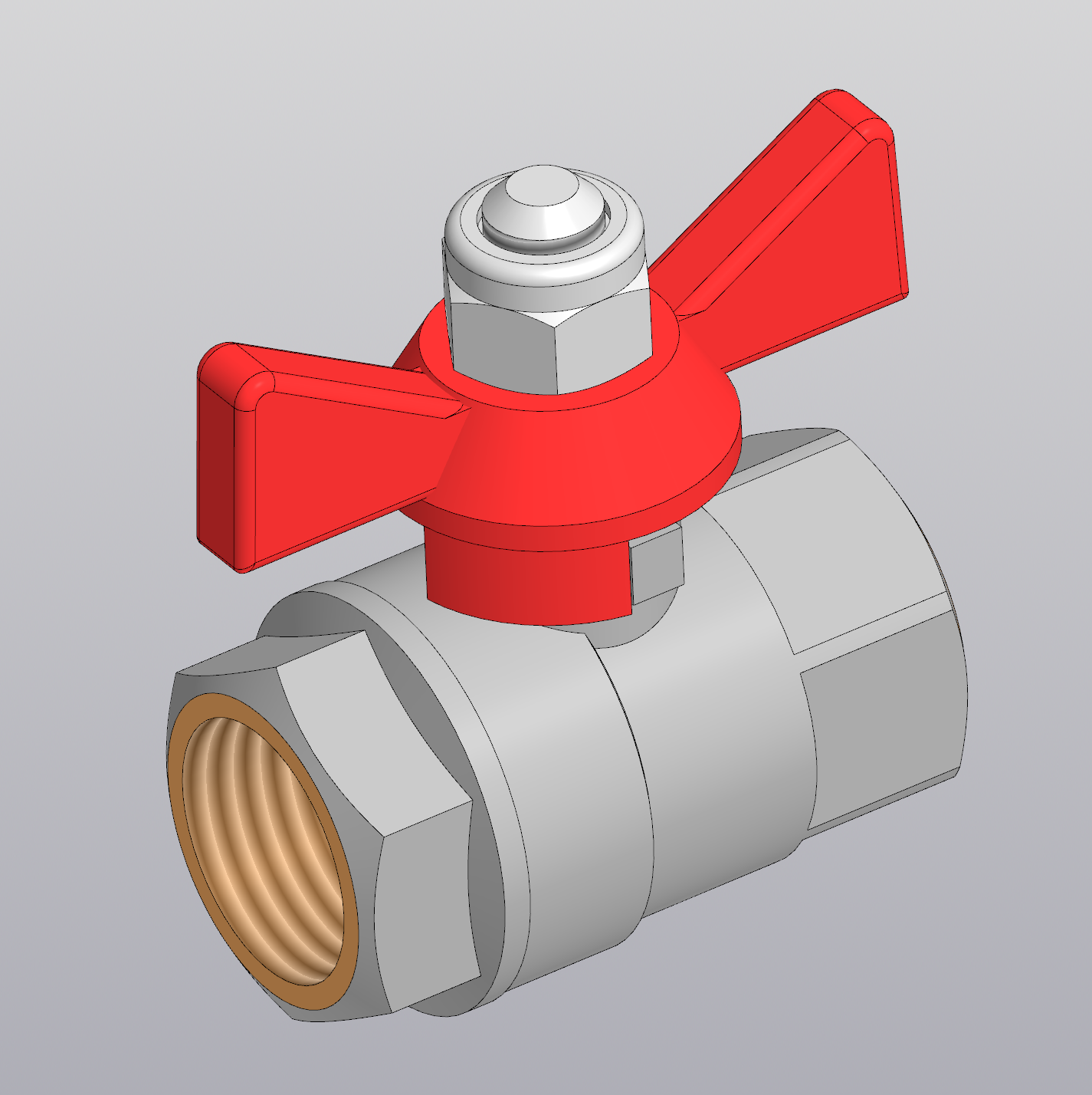 3D модель Кран шаровой "бабочка" G 1/2