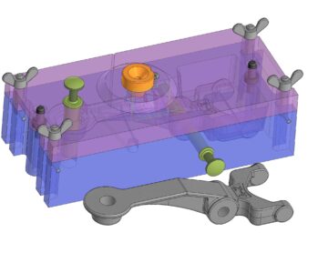 3D модель Пресс-форма на рычаг по выплавляемым моделям для стального точного литья.