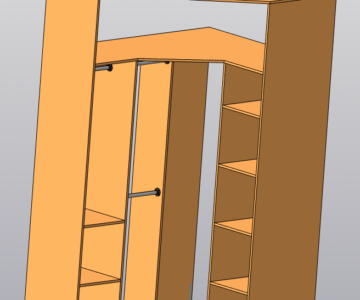 3D модель Шкаф угловой 1500х1200х2400 мм.