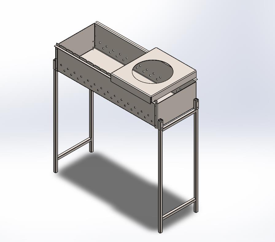 3D модель Мангал складной с чашей для казана