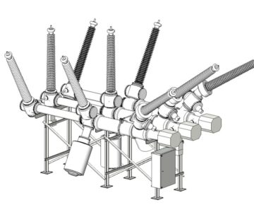 3D модель Гибридный выключатель 245 kV PASS M0-S S/S