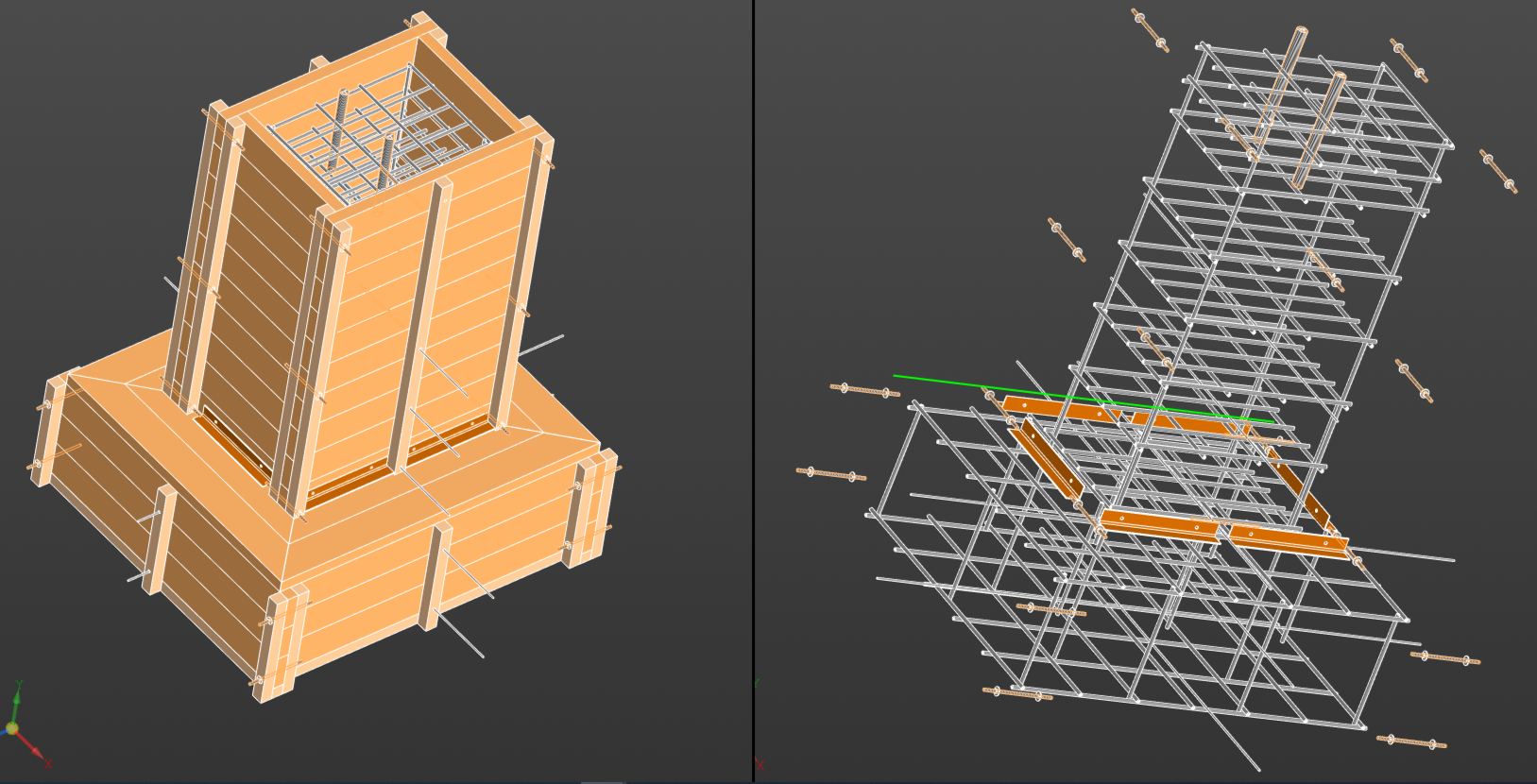 3D модель Фундамент для колонны рамы типа Орск рассчитанный под кран балку.