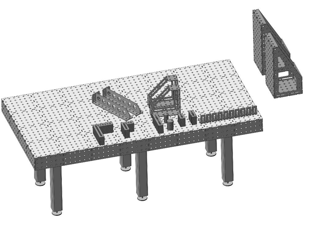 3D модель Сварочный стол (2400х1200х850мм) S8мм