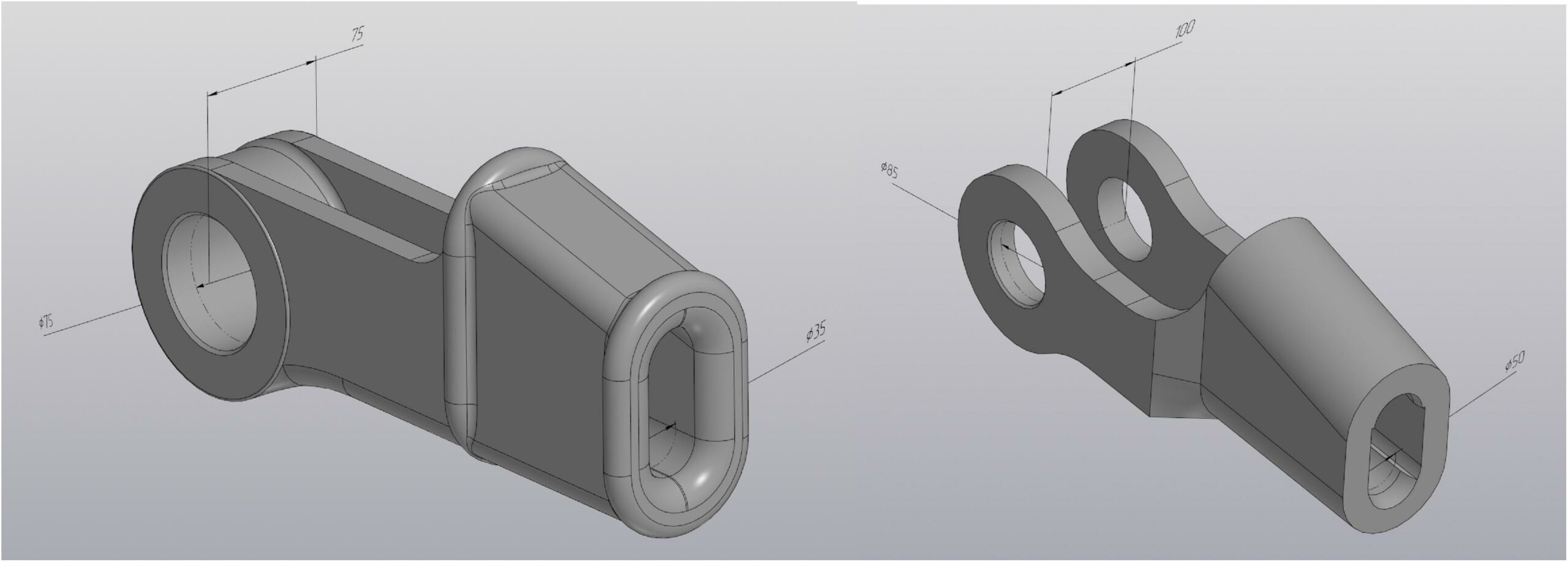 3D модель Коуш под канат ф50мм и ф35мм