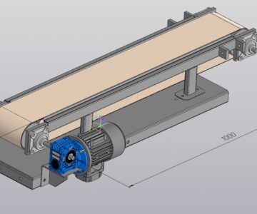 3D модель Конвейер ленточный длиной  1000 мм
