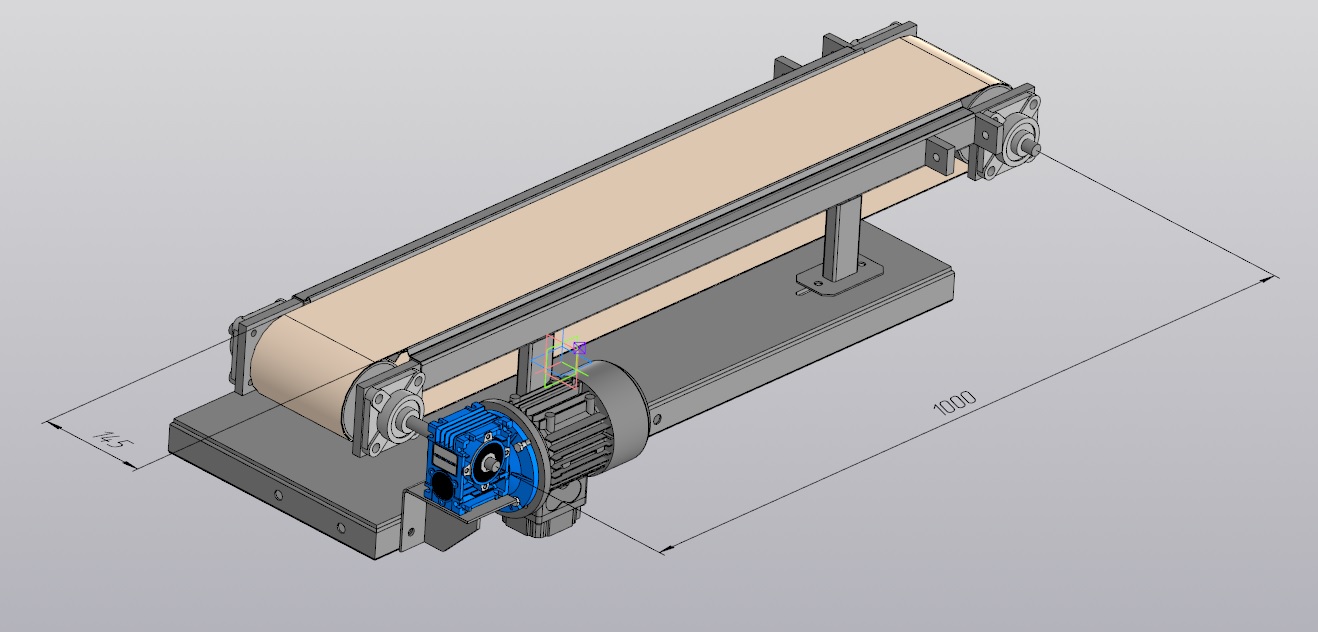 3D модель Конвейер ленточный длиной  1000 мм