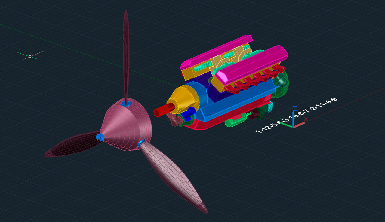 3D модель Авиационный двигатель АМ-38 (АМ-38Ф)