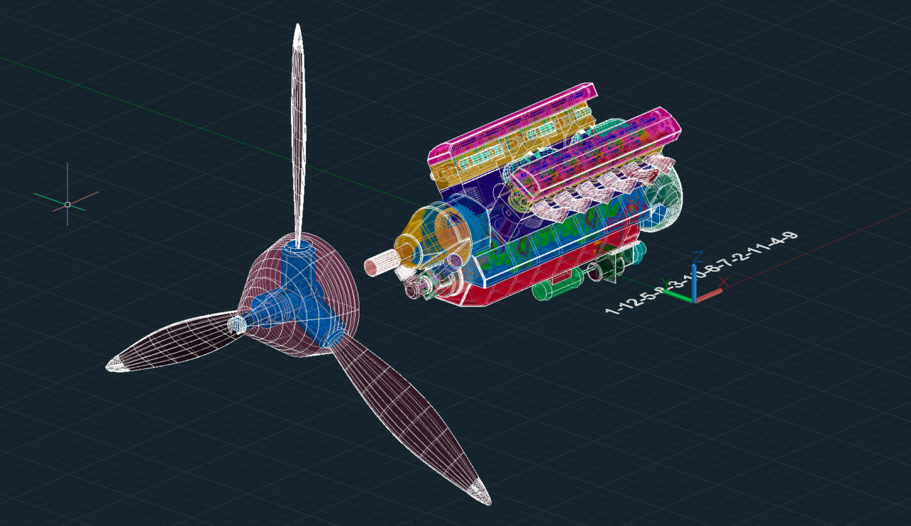 3D модель Авиационный двигатель АМ-38 (АМ-38Ф)