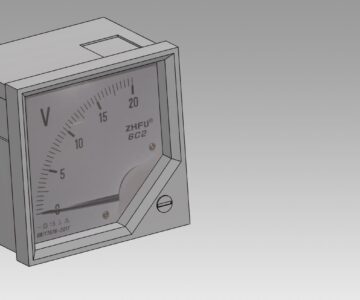 3D модель Вольтметр ZHFU-6C2 20V DC