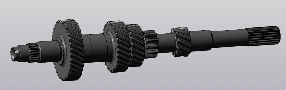 3D модель Вал первичный МКП автомобиля ВАЗ 2108