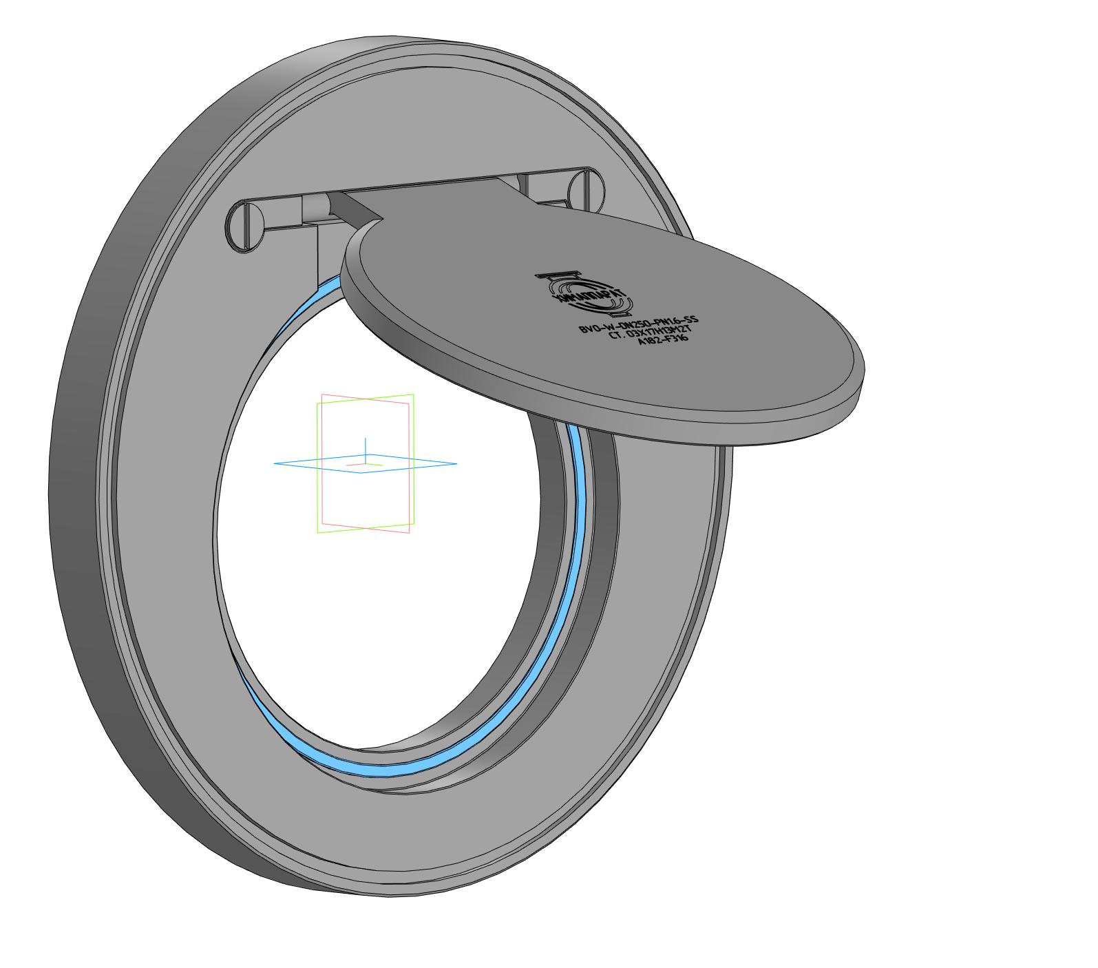3D модель Затвор обратный (обратный клапан) Ду250 Ру1,6 (DN250 PN16) межфланцевый