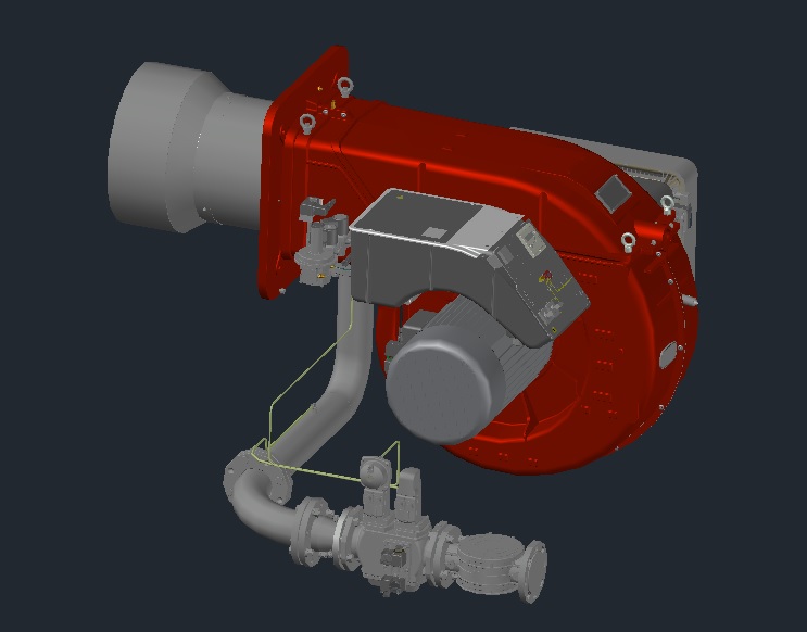 3D модель Газовая горелка М1300A M-MD.Sr.RU.A.8.80.EA "CIB Unigas"