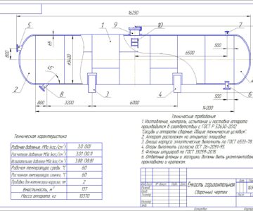 Чертеж Расчет толщины стенки емкостного аппарата