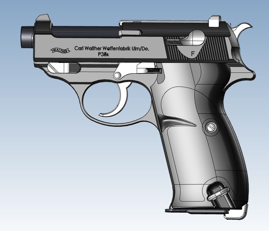 3D модель ММГ пистолета Walther P38k