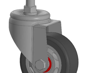 3D модель Колесо поворотное 75мм диаметром с резьбовым крепление м12