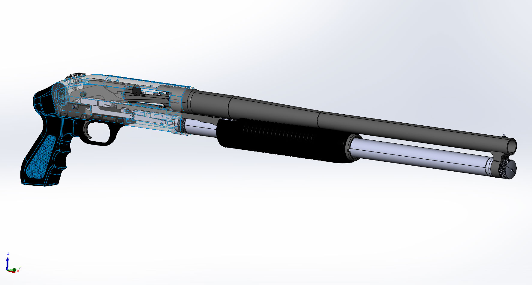 3D модель Американское помповое ружье Mossberg Arms Model 590