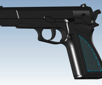 3D модель Полуавтоматический пистолет Browning  9mm PAK Blank Semi Auto Pistol