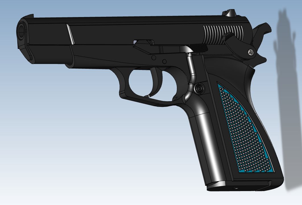 3D модель Полуавтоматический пистолет Browning  9mm PAK Blank Semi Auto Pistol