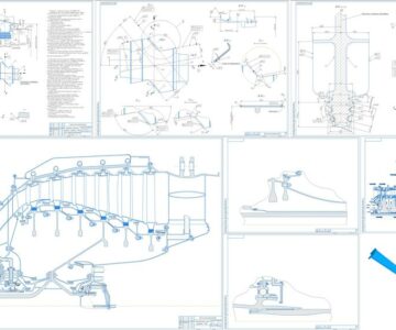 Чертеж Разработка конструкции узла турбины ТРДД