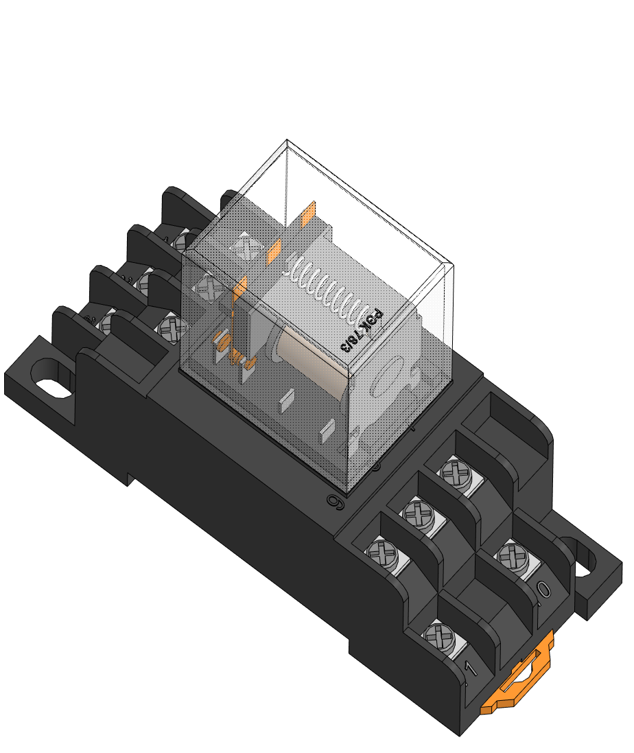 3D модель Реле PЕК 78_3 и Розетка РММ 78_3