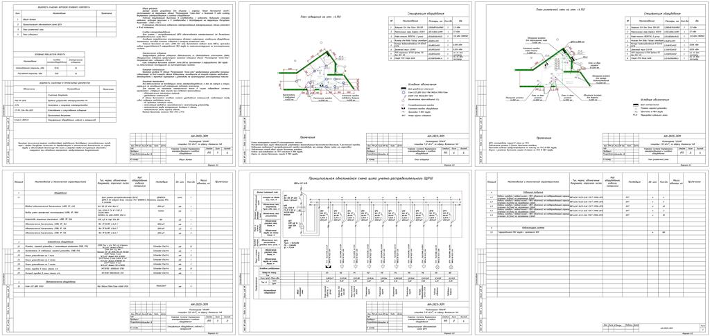 Чертеж Проект ЭОМ кофейни