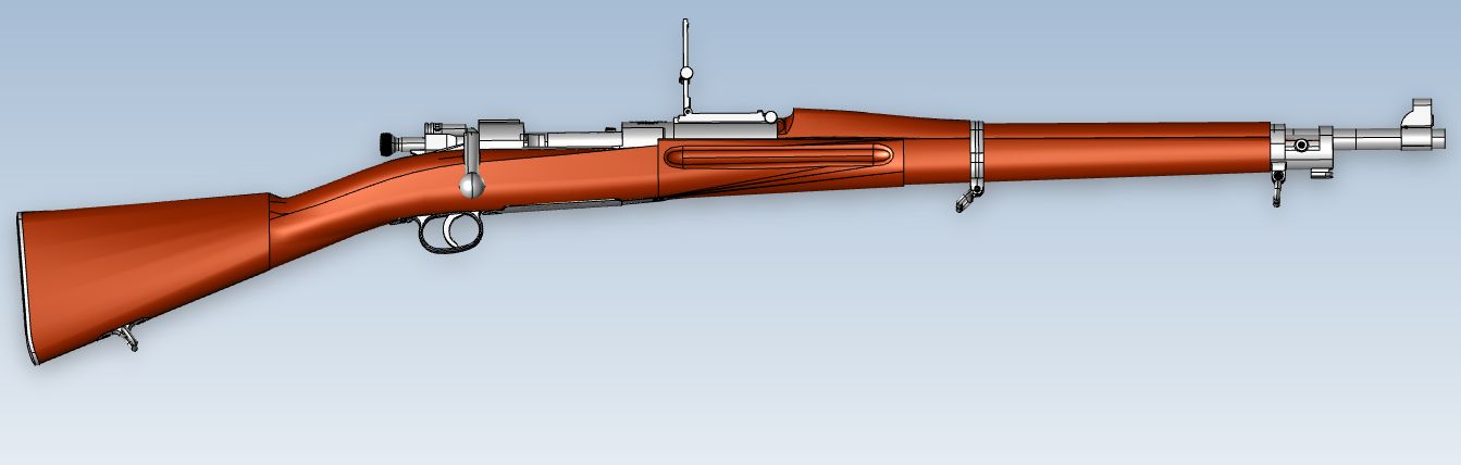 3D модель Магазинная винтовка Springfield Armory M1903 Rifle 30 - 03 USA WW1