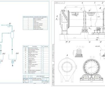 Чертеж Рассчитать и спроектировать установку для непрерывной сушки песка