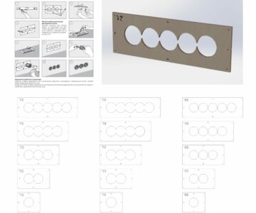 Чертеж Комплект шаблонов для сверления подрозетников