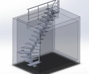 3D модель Лестница на монокосоуре высотой 3316 мм