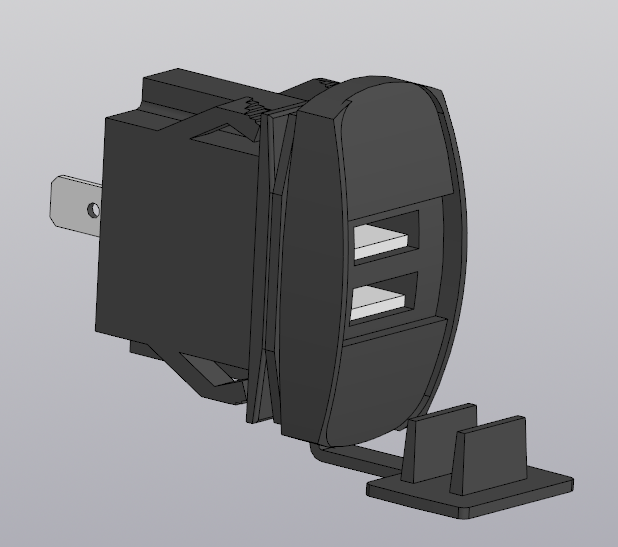 3D модель Зарядка для автомобилей Dual USB Iput DC 12-24V output DC 5V3.1A