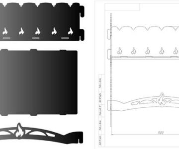 Чертеж Мангал разборный  из 3мм стали