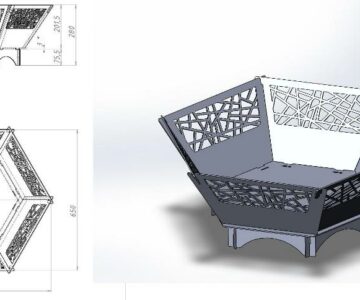 3D модель Очаг костровой разборный из листа толщиной 3мм