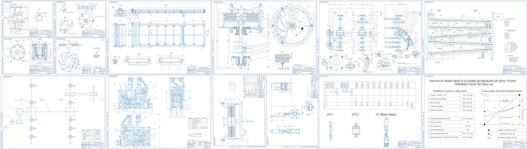 Чертеж Установка шелушильная производительностью 200кг/ч для производства крупы гречихи
