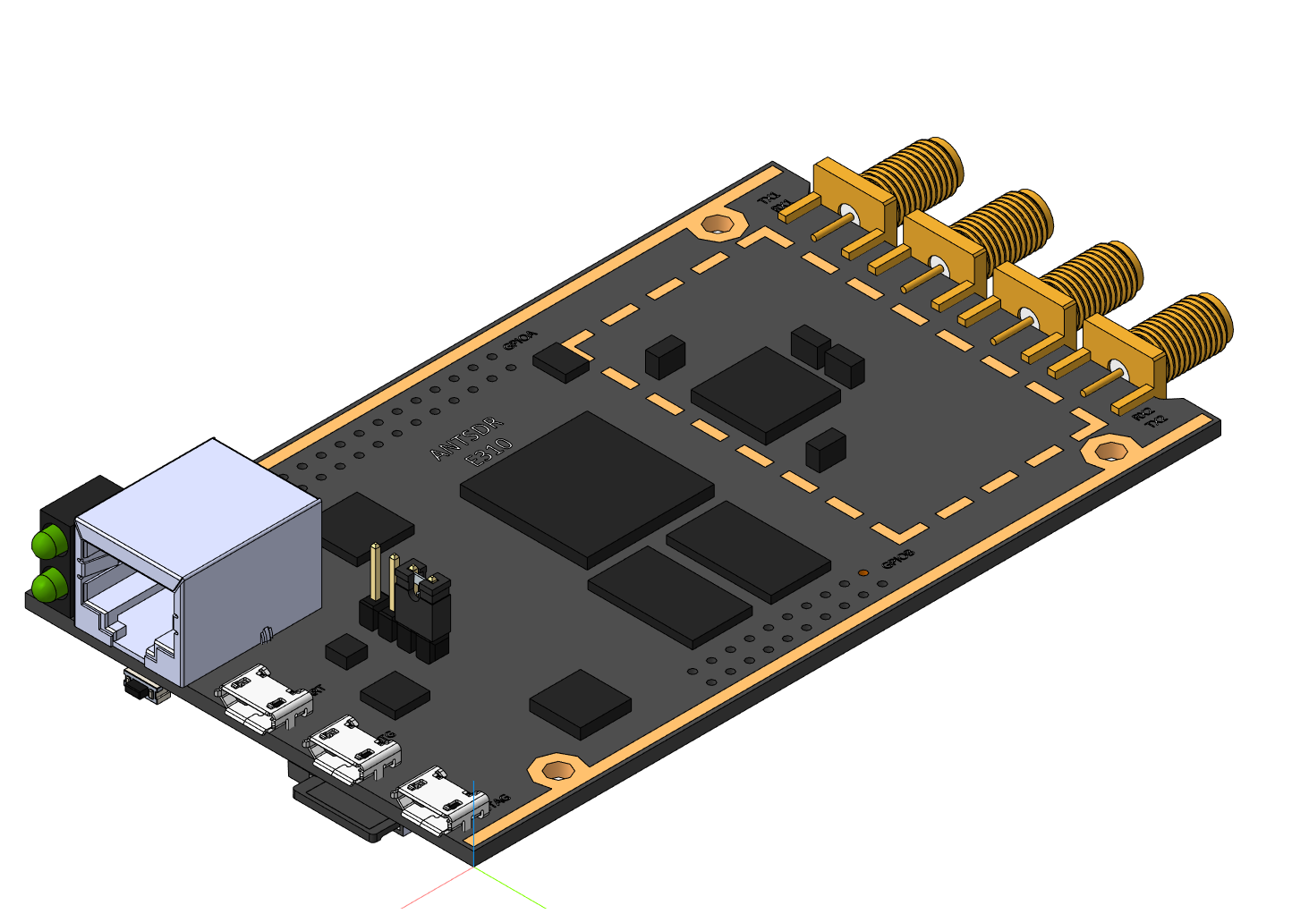 3D модель Плата MicroPhase ANTSDR E310 AD9361 Плата SDR ZYNQ7020